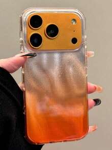 奢华豹纹手机壳，兼容 17 Pro Max、17 Pro、17 Air、17、16、15、14 Plus、13、12 Pro Max、11，时尚防震后盖 - 漸層橙 - 查看 3