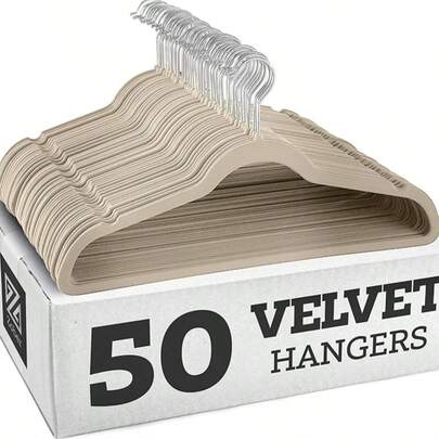 5pcs Velvet Hangers - Space-Saving, Durable Clothes Organizer For Home & Retail Decor