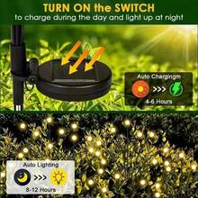 1 PACK 8LED Head Outdoor Lights Solar Lawn Lamp Garden Lamp LED Wind-Driven Firefly Ground Plug Lamp For Garden Lawn Landscape Holiday Light - warm - 查看 4