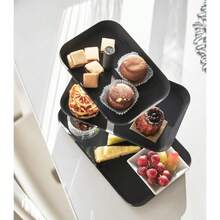 Yamazaki Home 3Tier Serving StandAppetizer Tray Organizer For Party Or Kitchen Steel Food Display One Size Black - Black - View 4