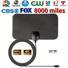 2025 Enhanced Indoor High Definition TV Antenna, 8000 Mile Range, 4K Ultra High Definition Reception, Smart TV Tuner, Wide Area Network (WAN) Technology And Digital/Analog Signal Adapter - Full Coverage Of Local Channels In The United States, Easy To Set Up, Compatible With Fire TV, Roku, Smartphones And Tablets, Plug And Play 1080P + Streaming, Indoor Use, Supports Smart TV Applications And Streaming, TV Antenna, Indoor TV Antenna, TV Antenna Stick, Indoor TV Antenna, Smart TV Antenna