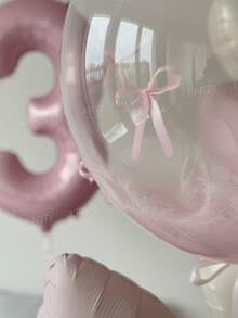 15 Stücke/Set Rosa Geburtstags-Dekorationen, 40 Zoll Rosa Zahlen 0-9 Folienballons, 18 Zoll Klare Seifenblasen Ballons, Matt Rosa Schleifen Ballons, 18 Zoll Makaron Rosa & Creme Herz Ballons, geeignet für Geburtstags-Party, Baby-Shower, Prinzessinnen-Geburtstag, Valentinstag, Jahrestag, romantische Raumdekoration - Pink - Übersicht 10