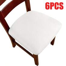 4/6 件 PU 皮革椅套，易于清洁的防水弹力椅子保护套，纯色可选，适用于客厅、餐厅和其他家具装饰 - 彩色 - 查看 19