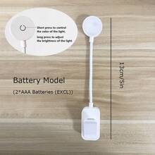 1pc Mini 4 LED Rechargeable Clip Book Light, Eye-Caring Small Table Lamp For Reading In Bed - 3 Color Temperatures, Dimmable Brightness Compact Lightweight Clip-On Book Reading Light, Rechargeable Nursing Lamp, Adjustable Bedside Warm Night Light - White - View 11