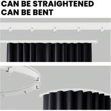 Room Divider Curtains Ceiling Curtain Track Set For Blackout And Privacy (Gray Curtain + White Track) 106" W X 96" L -1 Piece,23023758 - 深灰色 - 查看 5