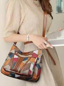 多层女包-新款软皮小包-男士斜挎包-百搭时尚斜挎包-大容量斜挎包 - 彩色 - 查看 6