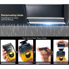 WEEME 男士不锈钢电动剃须刀，USB 充电锂电池，快速充电，LED 显示屏，不可水洗，≤36V，电池寿命 > 60 分钟，适合旅行和随时使用。