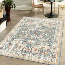 1pc Nordic Style Area Rug With Elegant Floral And Geometric Patterns, Suitable For Bedroom, Living Room Or Home Office Decor, Elegant Home Accessory | Rug, Living Room Carpet - Multicolor - View 3