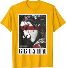Camiseta Geisha de Hop Y2K Vintage Hipster Edgy Urban Streetwear Personalidad de moda - Amarillo - Ver 5