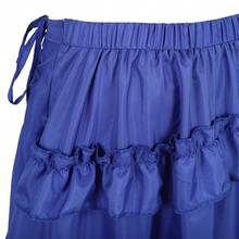 Zhitunemi Women's Steampunk Skirt Ruffle High Low Outfits Gothic Plus Size Pirate Dressing{"Size_name":"X-Small-Small","Color_name":"Blue"} - 藍色 - 查看 6