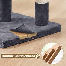 Butterslay 23.5″ 2-Level Cat Tree With Wide Top Perch & Cat Condo & Natural Sisal Scratch Posts For Small/Medium Cats - Dark Grey - View 7