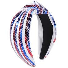 Ardorchid 4th Of July Headbands For Women Girls American Flag USA Independence Day Knotted Wide Headband Red White And Blue Sequin Patriotic Hairband Fourth Of July Head Band Hair Accessories Gifts{"Color_name":"4thofjulyheadband-FF"} - 多色23 - 查看 1