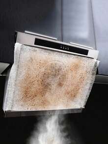 12 piezas/paquete Papel absorbente de aceite para campana extractora, filtro de grasa para capó del motor, papel antióleo, pegatina antióleo, papel antihumo blanco