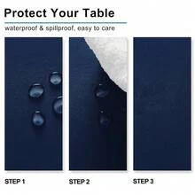 Mantel rectangular impermeable - Mantel de tela lavable para comedor, cocina, fiesta de cumpleaños y uso al aire libre, azul marino, 140 x 60 pulgadas - Multicolor15 - Ver 4