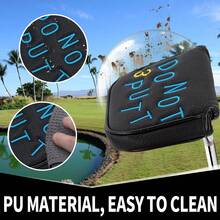 1 High Quality PU Don't Put Free Golf Putter Head Cover, With Magnetic Buckle, Waterproof And Durable Material, Provides Best Protection For Your Club, Black And White For Your Choice - متعدد الألوان - مشاهدة 7