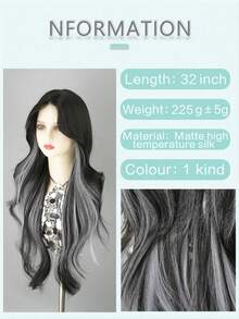1pc Synthetic Heat-Resistant Long Curly Wig, U-Part Lace Front Wig, Dyed Wig, 32 Inch Women's Middle Part, Thermally Resistant Natural Hair Texture, Suitable For Party Or Halloween Costume, All Red And Black Wig - Multicolor - View 7