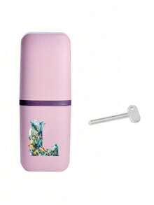 A-Z 海洋字母牙刷收纳盒,浴室用品,户外旅行牙刷牙膏收纳盒,字母系列印花防尘整理盒,旅行必备,返校用品,假日露营必备,夏季短途旅行,浴室用品,家居用品及收纳 - 粉色 - 查看 36