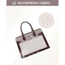 Laptop Bag Women 15.6 Inch Work Tote, Business Computer Briefcase, Waterproof PU Leather Tote Bag Teacher, Office Shoulder Tote Purse - 15,6 inch + Cà phê - Tím nhạt - Trắng hồng - Xem 7