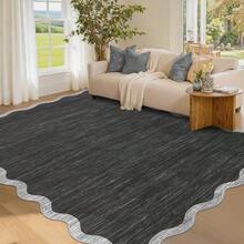Kitchen Modern Simple Home Decor Area Rug Thin Low Pile Washable Carpet Soft Non Shedding Bordered Floorcover Easy To Clean Non Slip Entrance Runner Rug Stain Resistant Printed Mat Throw Rug For Hallway Bathroom Bedroom Dinning Room Laundry Living Room - 深灰色 - 查看 1