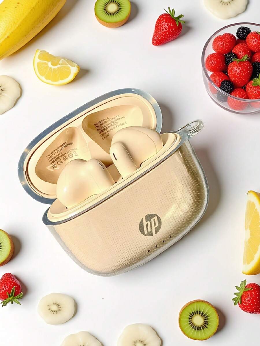 HP无线耳机，带充电盒和硅胶挂绳，5.4GHz无线连接，续航时间长达30小时，迷你轻巧，带麦克风，兼容iPhone和安卓手机，游戏耳机兼扬声器，节日礼物/圣诞礼物 - 查看 1