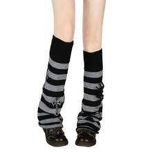 Lebaley Kawaii Leg Warmers For Girls Women - Japanese Lolita Leg Warmers Y2K Harajuku Leg Cover Stockings Kawaii Knit Socks{"Color_name":"Stripe3"} - 多色15 - 查看 8