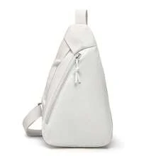 Bolso bandolera de moda para mujer, de color liso, ideal para viajes, senderismo y actividades al aire libre. - Blanco - Ver 4