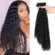 Water Wave Hair Bundles For Women Weave Curly Bundles Hair Extensions 9 Bundles Deep Wave Bundle 16 18 20 Inch Hair Weave Curly Wavy Texture - Multicolor - View 10