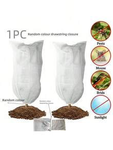 1/3/5 PCS Plant Frost Protector Portable Reusable Winter Autumn Warm Keeping Park Garden Fruits Vegetables Tree Cover With Drawstring-Random Colour Drawstring Closure - White - View 2