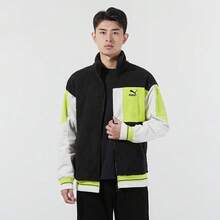 Puma 男女通用撞色立领运动夹克 534678-01，春秋季 - 黑色 - 查看 2