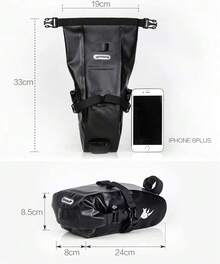 Rhinowalk - Bolsa de sillín de bicicleta impermeable para bicicleta, bolsa de asiento de ciclismo, bolsa de almacenamiento portátil, 1,5 L - 5 litros. - Ver 4