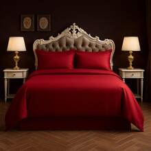 Vibe Check: Ultra Chill Bamboo Blend Sheets – 6PC Cloud Soft Set With Deep Pockets – Cooling, Wrinkle-Free, Aesthetic – Dorm, Apartment, Or Glow-Up Bedroom Must-Have – Twin, Full, Queen, King, Cal King - Màu Đỏ Sâu - Xem 2