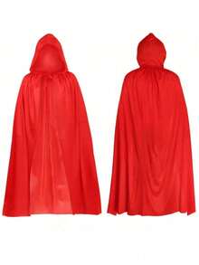 La capa con capucha unisex es adecuada para el diablo, el mago, Halloween y el disfraz de Navidad - Negro - Ver 10