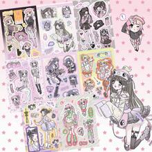 Cute Cartoon Girl Decorative Sticker Roll - DIY Decorative Tape, Suitable For Scrapbooks, Diaries And Crafts, With Adorable Cartoon Girl Characters, Self-Adhesive Decorative Stickers, Scrapbook Decorative Stickers, Cute Style Doodle Stickers - Multicolor - View 3