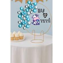 50cm Round Party Arch Gold Table Panel Decoration - 銀色 - 查看 3