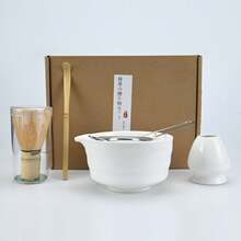 Matcha Five-Piece Set, Ceramic Matcha Bowl, Natural Bamboo Tea Whisk, Beginners, Refreshment Tools, Matcha Making Tools, Gift Box Back To School