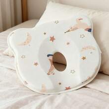 Almohada para la cabeza del bebé, cómoda almohada de apoyo para la cabeza del bebé, almohada para dormir para recién nacidos con almohadas triangulares laterales para prevenir la cabeza plana. - Blanco - Ver 3