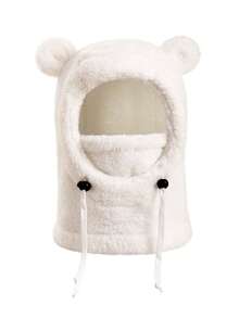 1 件可爱的儿童冬帽，带耳罩和一体式颈部保暖器 - 非常适合滑雪和骑自行车等户外活动；厚实的防风设计，更加温暖。 - 彩色 - 查看 8