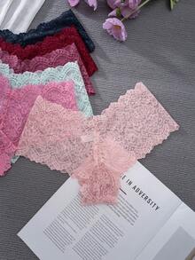 6件装女士优雅纯色蕾丝性感内衣 - 彩色 - 查看 7