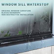 78.74英寸窗户密封条，通用防水装置，窗台挡风雨条，有效阻隔窗扇的防水，窗户裂缝防水条，采用TPE材料制成 - 黑色 - 查看 7