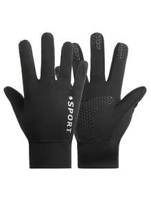 1 Pair Summer/Autumn Breathable Mesh Gloves - Smooth Elastic, Thickened Design, Unisex For Kids & Adults, Five-Finger, Ribbed Cuffs, Perforated Grip, Suitable For Skiing, Cycling And Outdoor Sports (Mixed Colors), Fashionable Youth Accessories, Children Sports Gloves - Multicolor - View 7