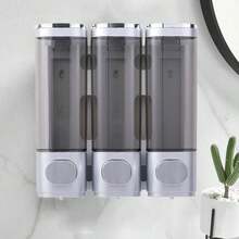 Wall Mounted Three Head Soap Dispenser Home Hotel Soap Dispenser No Punching Manual Press Shower Gel Box Hand Soap Bottle - Multicolor - View 7