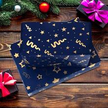 Wrapping Paper With Navy Blue And Gold Stripes Star Design Birthday Wrapping Paper Set With Sticker Ribbon Gift Wrapping Paper Folded Sheets For Men Boys Him Teenager Teen Male Him Dark Blue Wrapping Paper Birthday Gift Wrap For Graduations Christmas  Father's Day Holiday Weddings All Occasion 20 X 28 Inch Per Sheet…