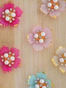 20/50pcs 28mm Multi-Color Rimmed 5-Petal Flower DIY Decoration, Suitable For Jewelry, Shoes, Clothing, Bags, Gifts