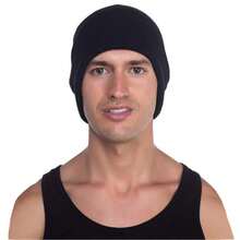 Gorro de acrílico negro elegante, gorro de invierno de estilo Y2K tejido, cómodo y cálido para uso diario, lavable a mano, gorro elástico tejido, unisex, perfecto para el invierno, regalo ideal para entusiastas de la moda