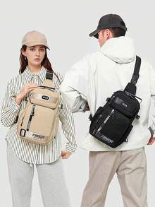 Bolso de pecho unisex, bolso de viaje versátil, bolso de hombro casual multifuncional, mochila de gran capacidad para distancias cortas para hombres, adecuado para ciclismo, senderismo, ir al trabajo, actividades al aire libre - Multicolor - Ver 8