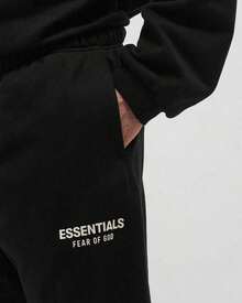 Essentials Cotton Soft Graphic Print Black Loose Sport Long Pants Fleece Sweatpant 'Black' - màu đen - Xem 1