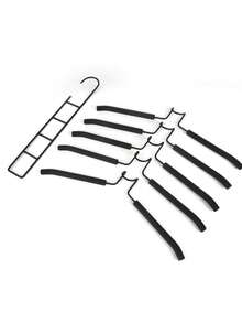 1pc Portable Seamless Garment Storage Hanger With Multi-Functional Trapezoid Design And Multi-Layer Hanging Rack, Space-Saving Closet Organizer For Spring Tops, Summer Tops, Autumn Tops, And Winter Tops, Durable Lightweight Frame For Home, Dorm, And Travel, Non-Slip Hooks, Easy Assembly, Versatile Wardrobe Solution For Seasonal Wear And Everyday Essentials - Multicolor - View 14