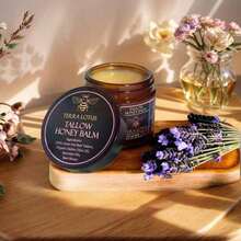 Organic Grass-Fed Beef Tallow Balm With Honey - Handmade Moisturizer Soft, Smooth, Radiant Skin