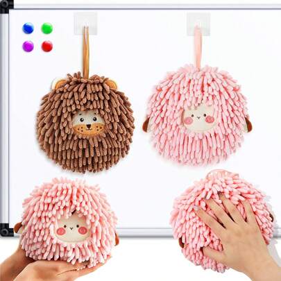 Borrador en seco para pizarrón de microfibra de 6.7 pulgadas, lindas borradores en seco para gis, hogar, oficina, aula, suministros para profesores (café y rosa, animal) Adecuado para aprender, trabajar y enseñar en el aula.