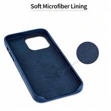 Card Case For  14 Pro Max With Built-In Metal Plate For Magnetic Mounting & 2 Pockets: Exec M2 Premium Synthetic Leather Wallet Case ( 14 Pro Max, Navy){"Size_name":"14ProMax","Color_name":"Navy"} - Multicolor1 - View 7